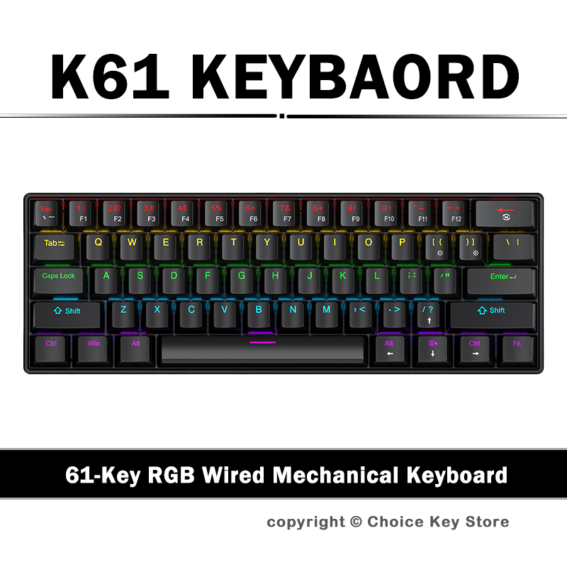 Pc Gaming Uk - APAYADO K61 Wired Mechanical Gaming Keyboard