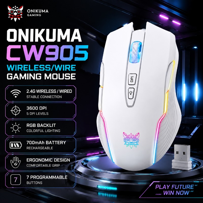 Pc Gaming X3D - ONIKUMA CW905 Wireless Gaming Mouse 2.4G