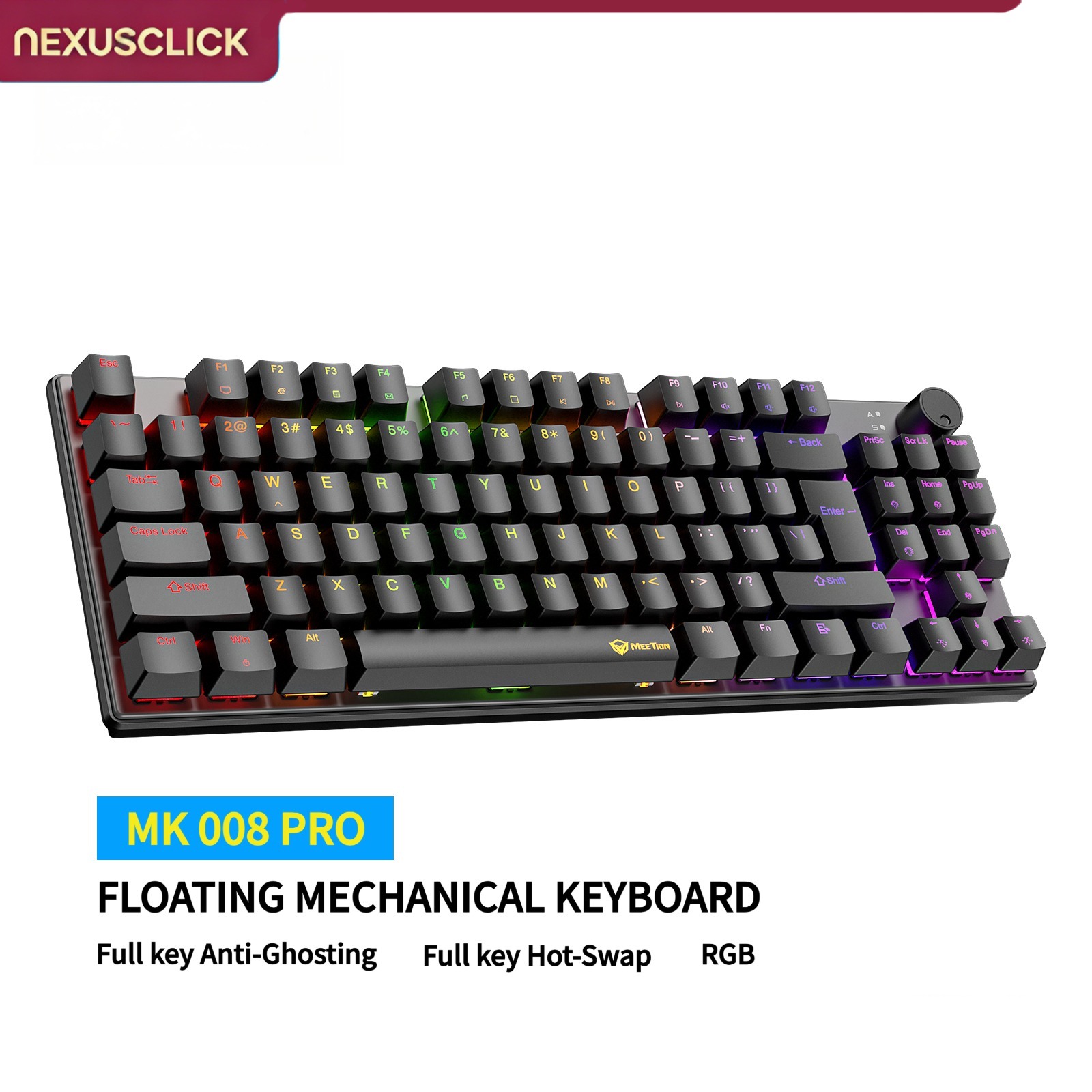 NexusClick 88 Key Hot Swappabl - Anti-Ghosting Keyboard review and price