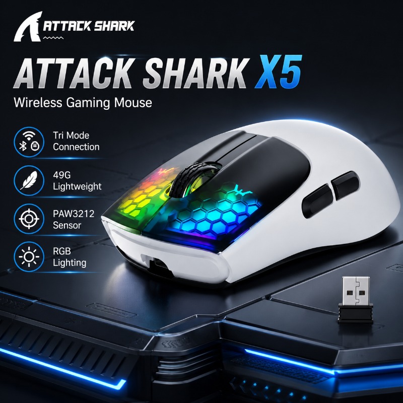 ATTACK SHARK X5 Wireless Gamin - Pc Gaming X3D review and price