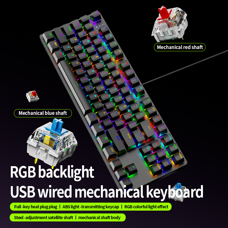 AK87 Hot Swappable Mechanical  - Anti-Ghosting Keyboard review and price