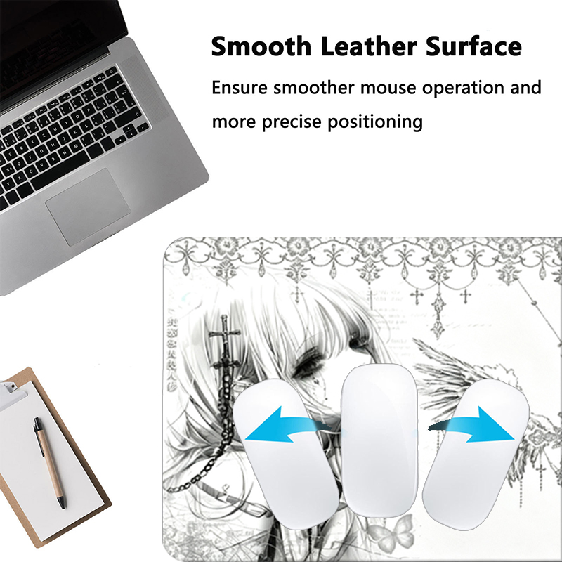 Leather Mousepad Black White A - Pc Gaming White review and price