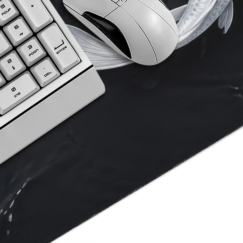 Black White Koi Mouse Pad Game - Pc Gaming White review and price